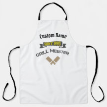 Grill Captain Dad Mom Funny BBQ Lover Apron