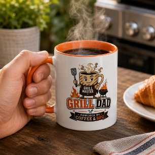 Grill Dad BBQ Coffee Orange Mug Fathers Day Gift
