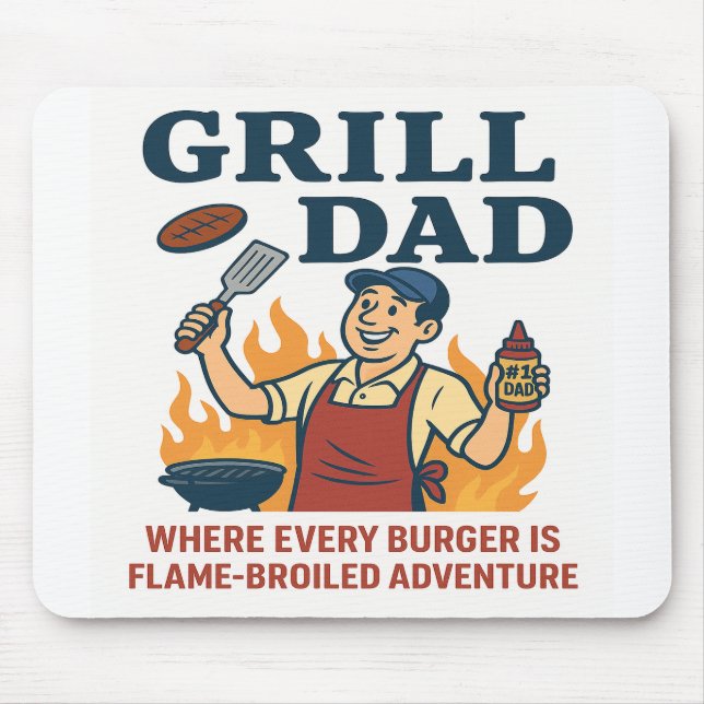 Grill Dad – Flame-Broiled Adventure Mouse Pad (Front)