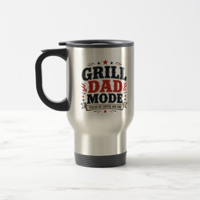 Grill Dad Mode Fueled by Coffee and Fire Mug (Left)