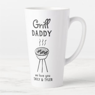 Grill Daddy Cartoon Father`s Day Latte Mug