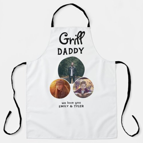 Grill Daddy Modern Oval 3 Photo Fathers Day  Apro Apron