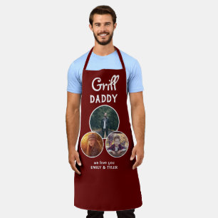 Grill Daddy Modern Oval 3 Photo Father`s Day  Apron