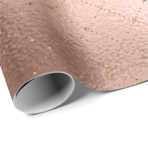 Grill Diamond Rose Gold Pink Princess Glitter Wrapping Paper