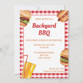 Grill Food Hamburger Hot Dog Backyard BBQ Birthday Invitation (Front)