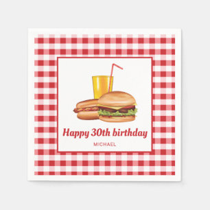 Grill Food Hamburger Hot Dog Backyard BBQ Birthday Napkins