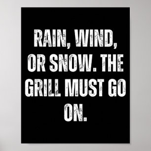 Grill funny bbq boss meat smoke poster