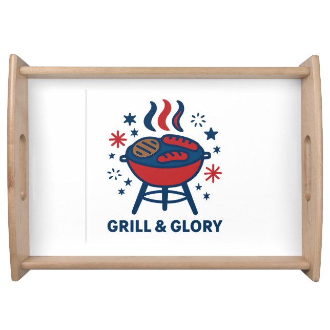Grill & Glory 4th of July Serving Tray – Patriotic (Front)