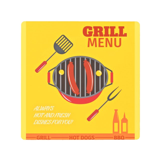 Grill Hot Dogs BBQ Metal Print (Front)