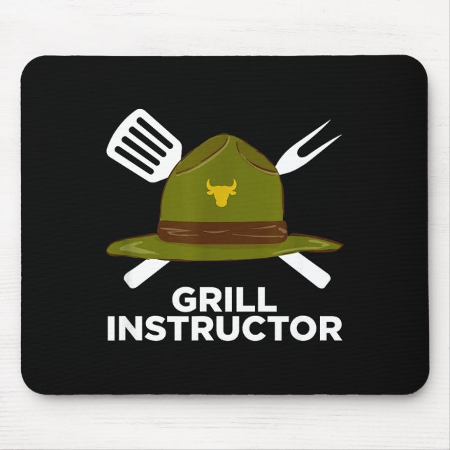 Grill instructor funny bbq pitmaster grilling dad mouse pad (Front)