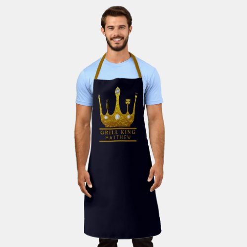 Grill King BBQ Crown Make Your Own Men navy Apron