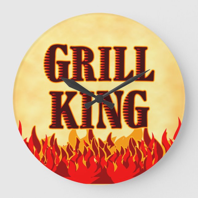 Grill King BBQ Flames Wall Clock (Front)