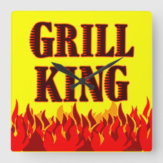 Grill King BBQ Flames Wall Clock