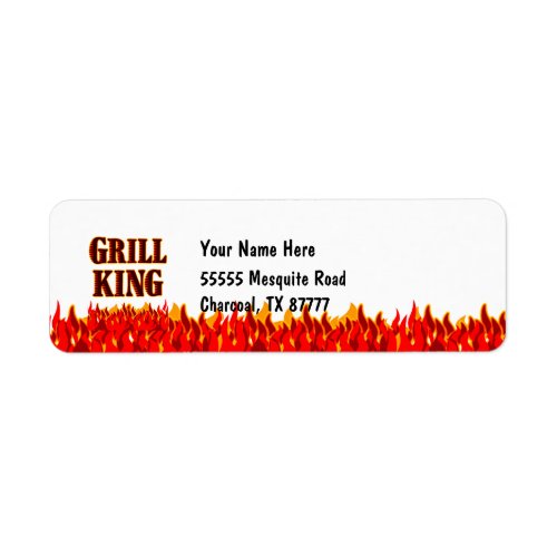 Grill King BBQ Slogan Return Address Labels