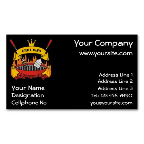Grill King Business Card Magnet