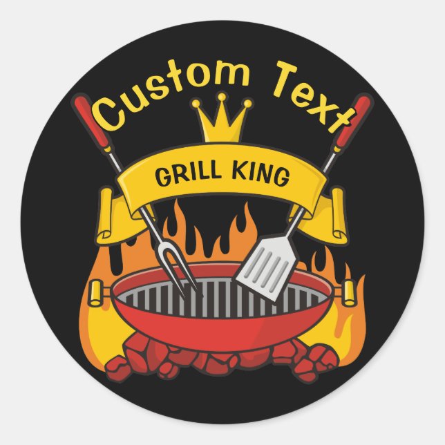 Grill King Classic Round Sticker (Front)