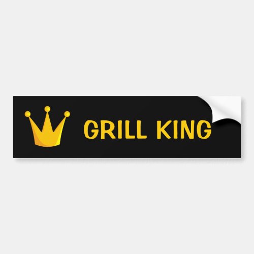 Grill King Crown Bumper Sticker