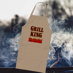 Grill King Flames BBQ Slogan Apron