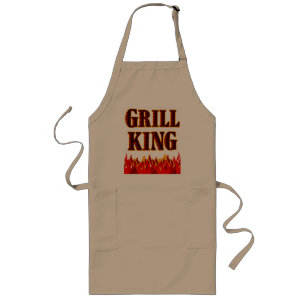 Grill King Flames BBQ Slogan Apron