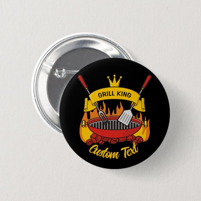 Grill King Pinback Button (Front & Back)