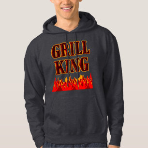 Grill King Red Flames BBQ Saying Hoodie