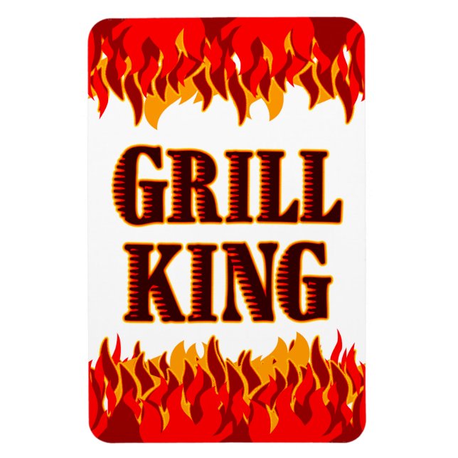 Grill King Red Flames Fridge Magnet (Vertical)