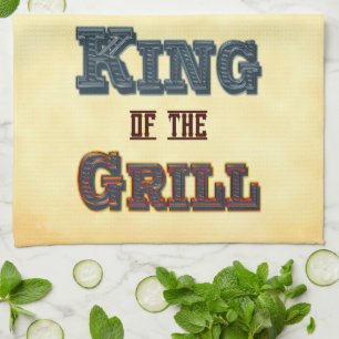 Grill King Red Flames Kitchen Towel