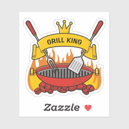 Grill King Sticker Zazzle