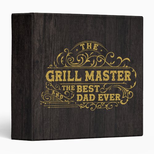 Grill Master and Best Dad Ever Father Black Recipe 3 Ring Binder