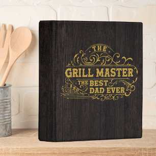 Grill Master and Best Dad Ever Father Black Recipe Mini Binder