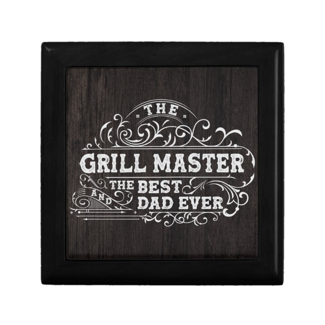 Grill Master and Best Dad Ever Fathers Day Black Gift Box (Front)