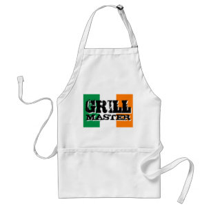 Grill master apron Irish flag background