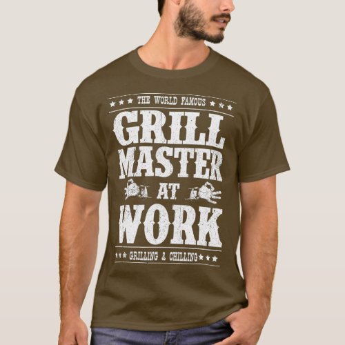 Grill Master Barbecue BBQ Smoker Grillin Dad T_Shirt
