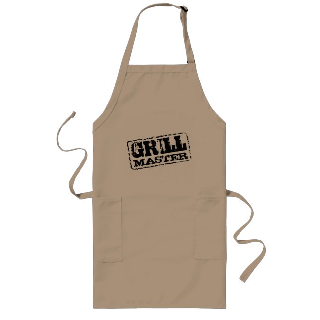 Grill master BBQ aprons for men | beige and black (Front)