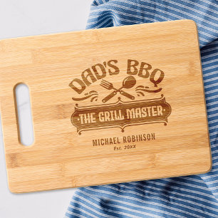 Grill Master BBQ Dad Father's Day Engraved Cutting Board