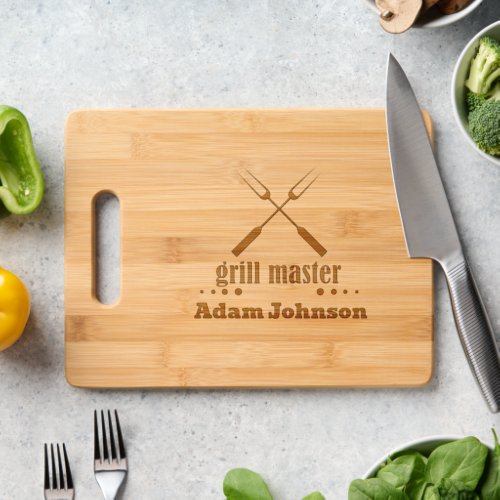 Grill Master _ BBQ Forks _ Personalized Cutting Board