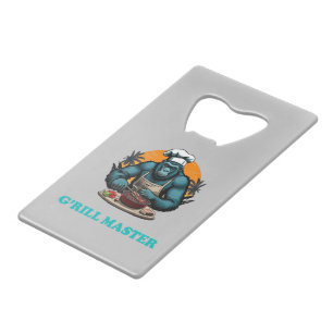 G'rill Master BBQ Griller Fun Pun Credit Card Bottle Opener