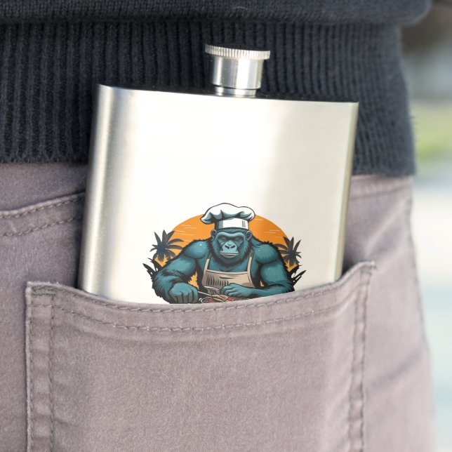 G'rill Master BBQ Griller Fun Pun Flask (In Situ)