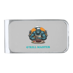 G'rill Master BBQ Griller Fun Pun Silver Finish Money Clip