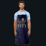 Grill Master BBQ Make Your Own Men navy  Apron<br><div class="desc">Grillmaster classic barbeque tools custom name navy faux leather Apron,  A perfect gift for Dad/father,   grandpa/grandfather,  stepdad,  husband,  son...  etc.
father's day or birthday,  Christmas gifts,  you can customize further if you wish 

for design requests,  contact me at twoteendesign@gmail.com</div>