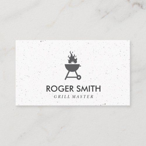 Grill Master BBQ Pit Grungy Speckled Business Card