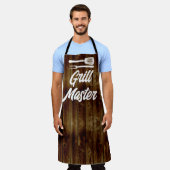 Grill Master BBQ Rustic Wood Chef Apron (Worn)