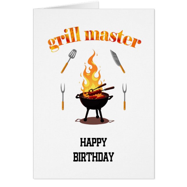 Grill Master Birthday  Cards (Front)