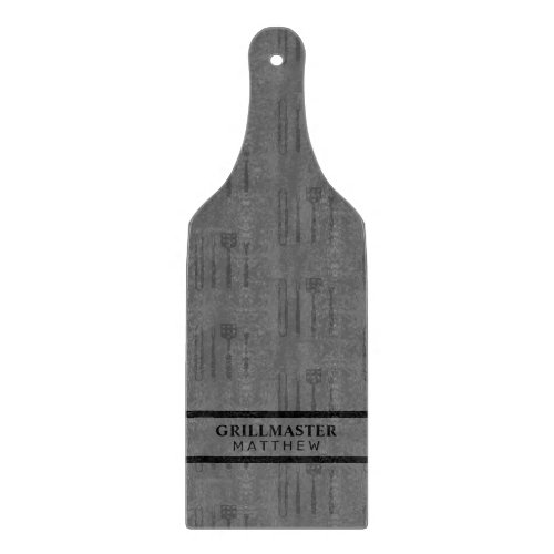 Grill master black gray name fathers day classic cutting board