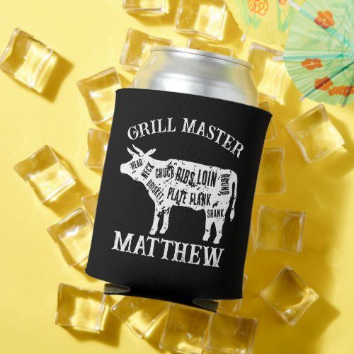 Grill Master can cooler with cow beef cuts diagram