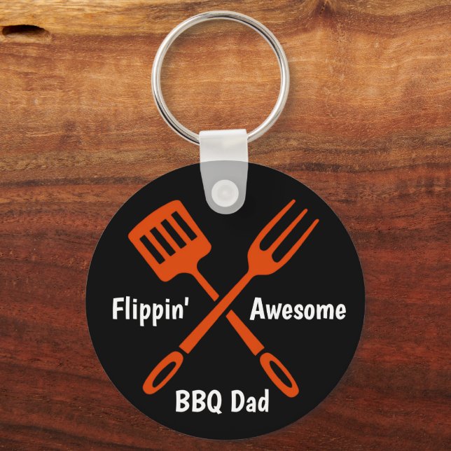 Grill Master Dad BBQ  Keychain (Front)