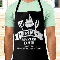 Grill Master Dad Black Apron
