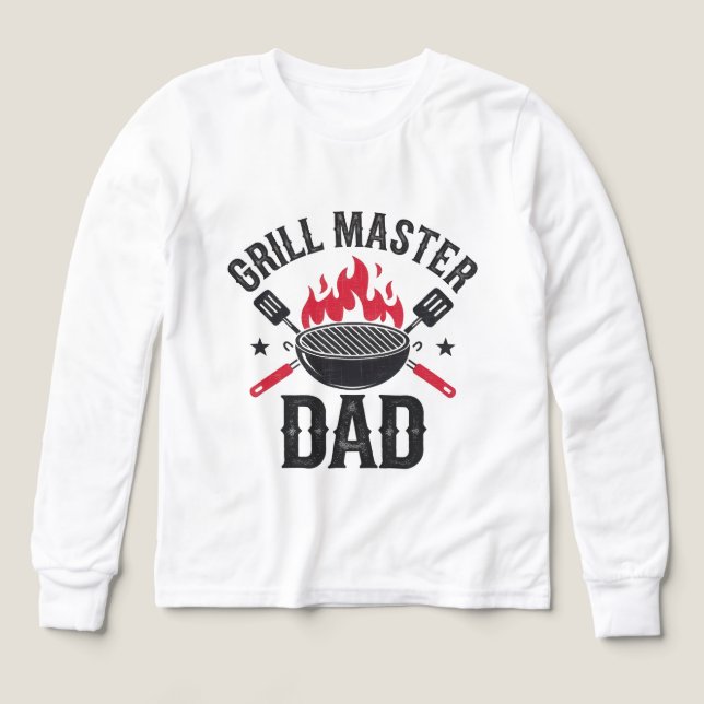 Grill Master Dad – Funny BBQ Father's Day Gift Tri-Blend Shirts (Design Front)
