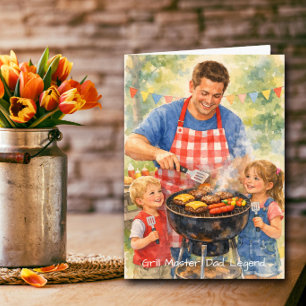 Grill Master Dad Legend Father’s Day BBQ Custom Card