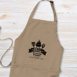 Grill Master Daddy Adult Apron<br><div class="desc">Unique custom apron gift for the best dad ever on Father's Day, Christmas or his birthday featuring illustrations of a barbecue grill and "Grill Master Daddy" in fun typography. Add the names of his children. If needed, edit in the design tool to increase or decrease the font size for a...</div>